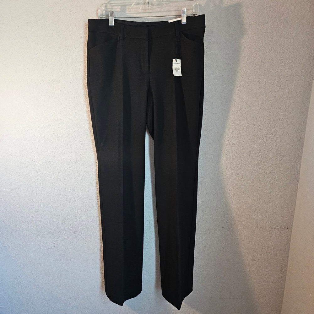 Express publicist 12 lng nwt black barely boot midrise office pant classy luxury